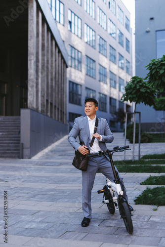 Worker commuting to work on cycle 