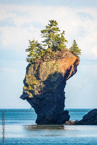 Scenic Quaco Head rock Fundy bay Biosphere Reserve in Canada