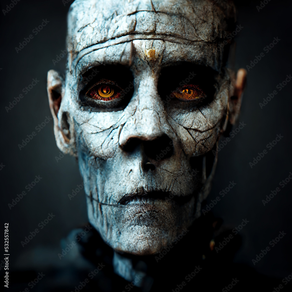 scary portrait of a dead man Halloween background