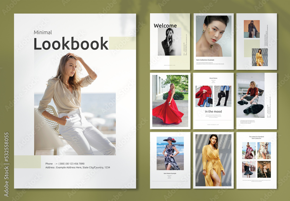 Minimal Lookbook Layout Stock Template | Adobe Stock