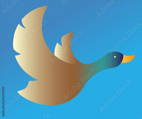 Pato volando, vector pato, pato ave, pato migrando
