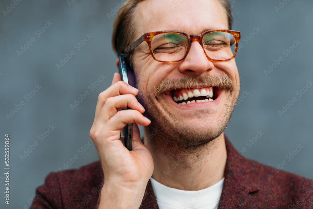Attractive Man Talking on Mobile Phone Attractive Man Talking on Mobile Phone