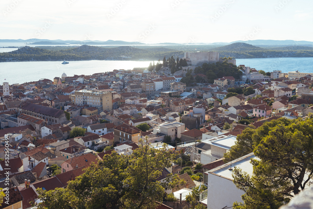 view of the city of Sibenik from the highest fortress 