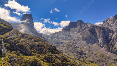 'Naranjo de Bulnes' peak also know as Picu Urriellu, Picos de Europa National Park and Biosphere Reserve, Cabrales, Asturias, Spain photo