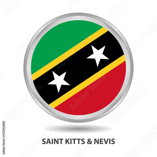 Free Download Saint Kitts and Nevis round flag design is used as badge, button, icon, wall painting - GFXLoad