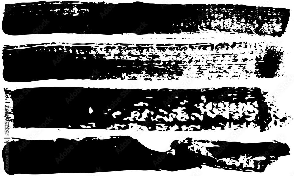 Set of different abstract shapes, smears and prints. Black design elements isolated on white background. Seamless pattern for creating style. Decoration template, brush strokes for design styling Set of different abstract shapes, smears and prints. Black design elements isolated on white background. Seamless pattern for creating style. Decoration template, brush strokes for design styling