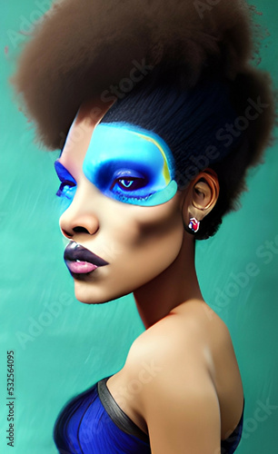 portrait of woman with creative makeup