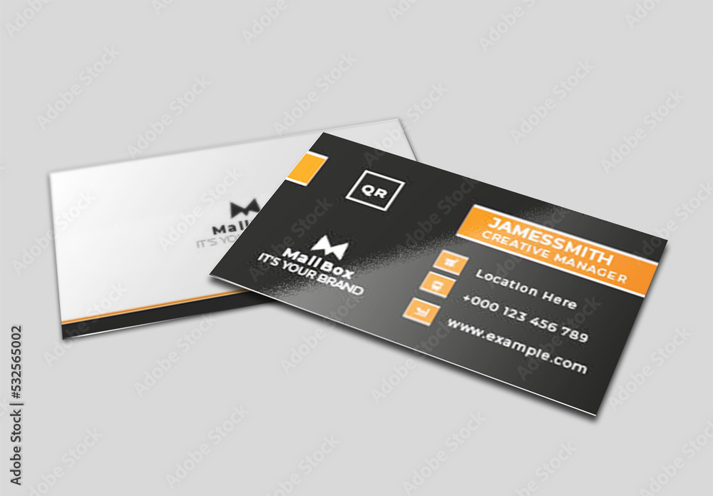Orange Business Card Stock Template Adobe Stock