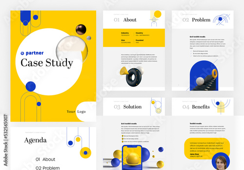 Business Case Study with Yellow and Blue Accent (ID: 532565007)