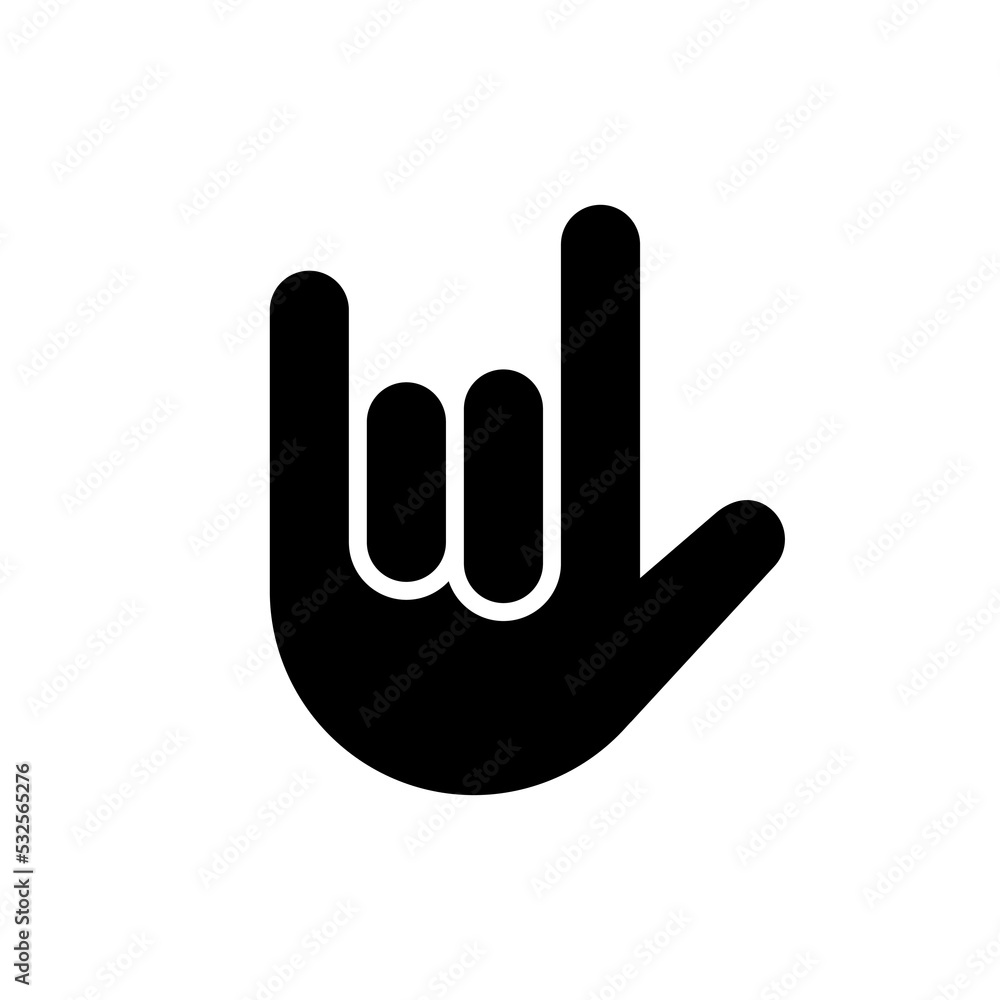 Rock on hand icon. Hand roll sign logo metal symbol emoji gesture Rock on hand icon. Hand roll sign logo metal symbol emoji gesture