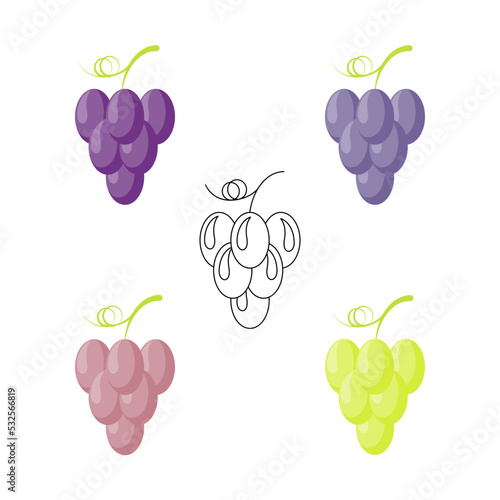 set of grapes icons