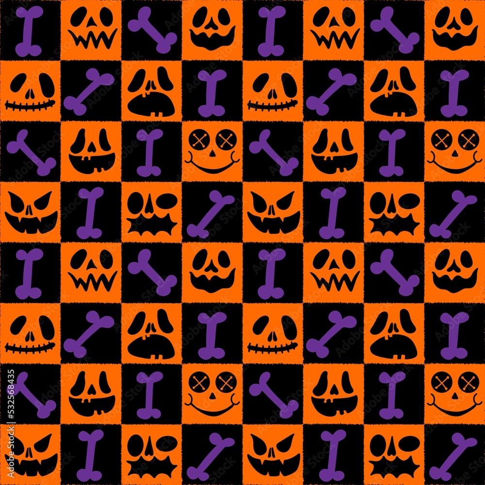 Autumn harvest seamless cartoon faces spooky pumpkins pattern for wrapping paper and clothes print and fabrics Autumn harvest seamless cartoon faces spooky pumpkins pattern for wrapping paper and clothes print and fabrics