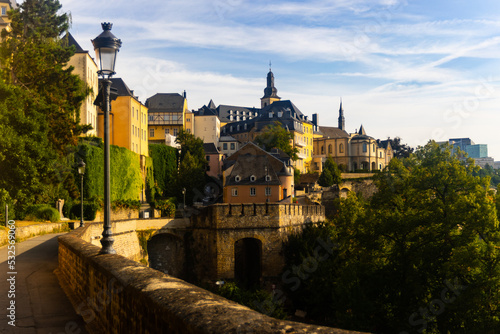 Luxembourg city, view of the Old Town and Grund