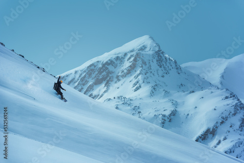 skilful snowboarder 