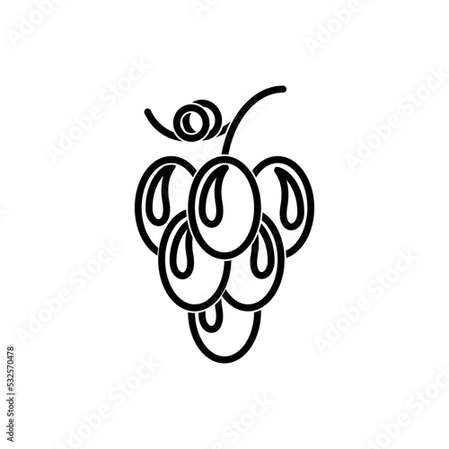 grape brush, line, icon