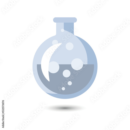 round bottom flask, color icon, chemistry laboratory concept