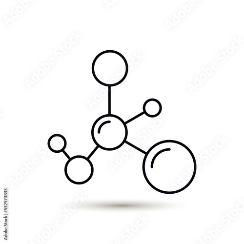 molecule, line, icon, flat style