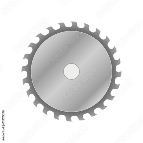 Circular saw metal flat icon. Vector blade icon saw tool cut.