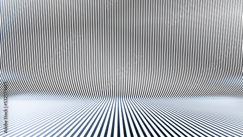 background or wallpaper, black and white stripes, parallel, with a slight reflection. 3D rendering