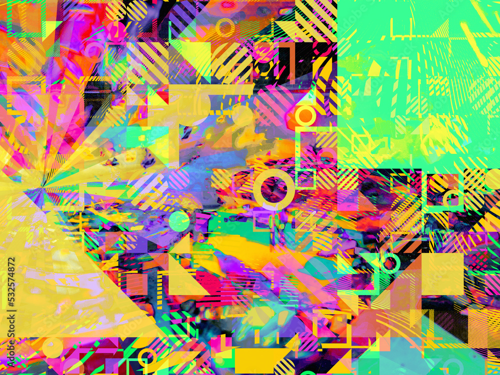 Messy glitch, vibrant background with copy space Stock Photo | Adobe Stock