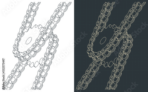 Gears and chain drive blueprints
