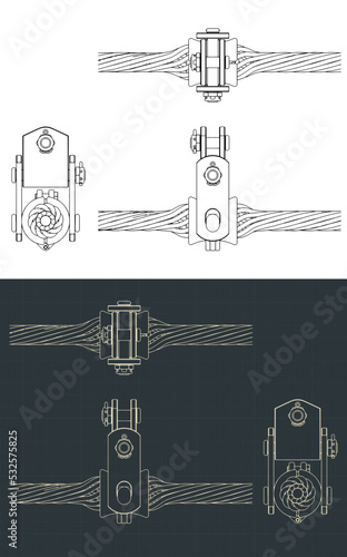 OPGW Suspension clamp blueprints