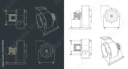 Centrifuge air blower blueprints