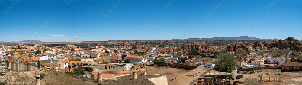 Fototapeta premium Panoramic landscape view of the Guadix caves in Granada