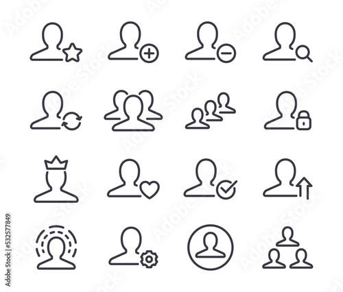 Customer membership client vip icon. Member pictogram person service vector icon set