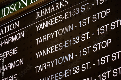 Train schedule at Grand Central photo