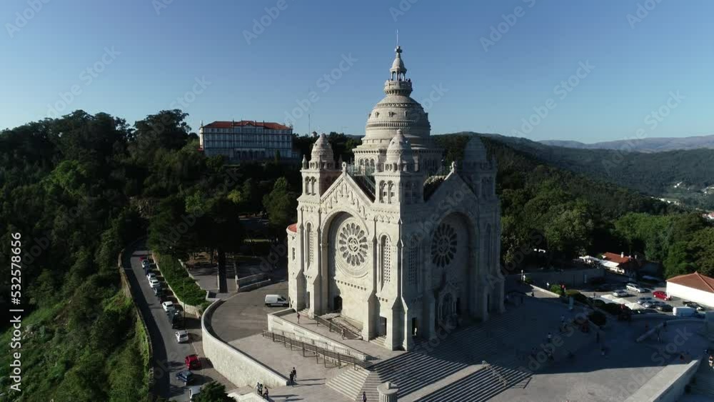 Santa Luzia Church Sanctuary. Aerial View in Viana do Castelo, Portugal
