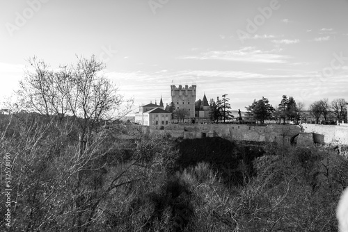 Exterior view of the historical Alcazar of Segovia, Spain
