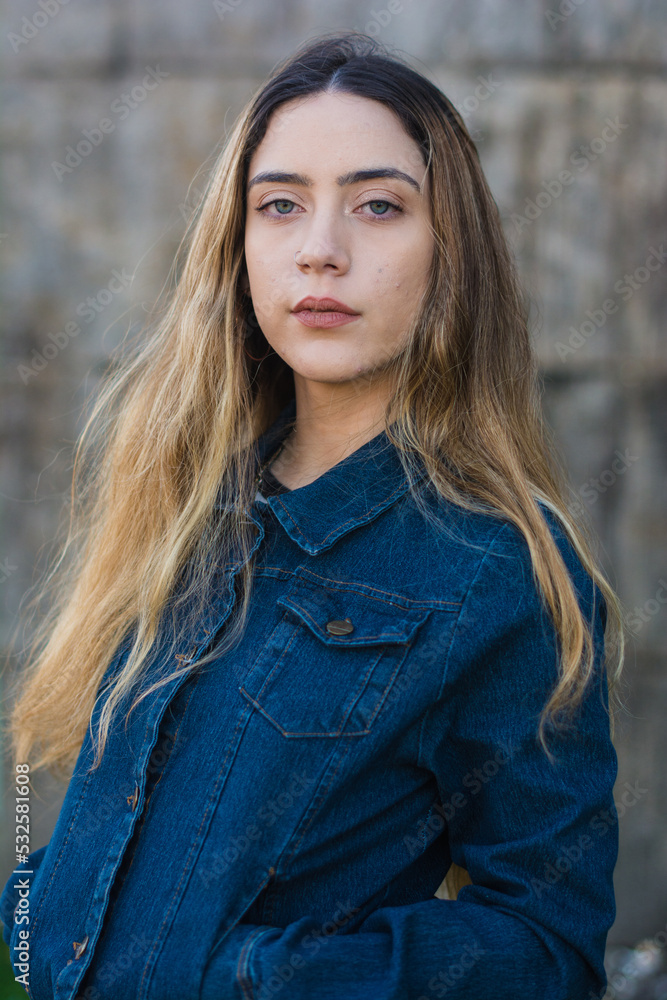 Girl with jean jacket