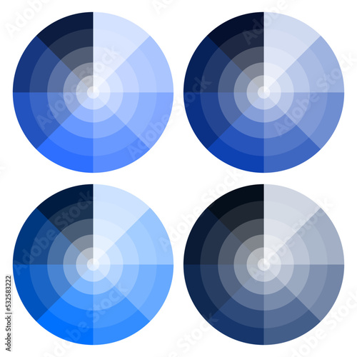 blue round palette. Abstract colorful background. Vector illustration. stock image. 