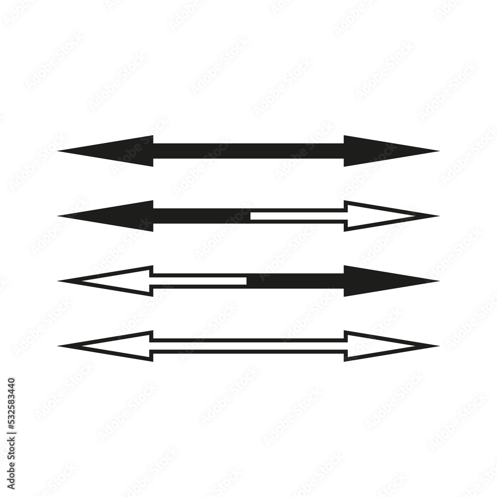 Straight double arrows, great design for any purposes. Vector illustration. Stock image.
