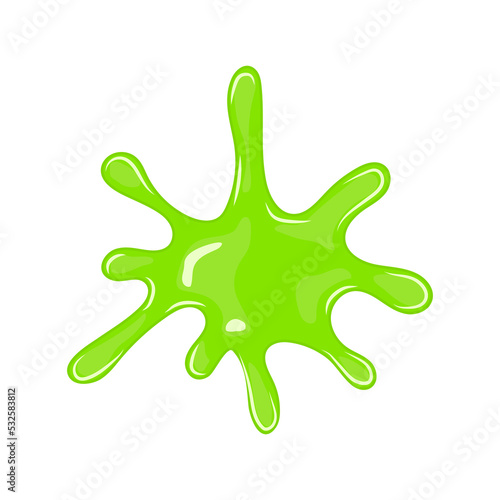 Green toxic slime blot flat illustration on white background