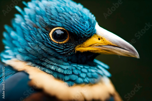 A beautiful bird in close-up. Bird of Europe. Singing bird in its natural habitat.