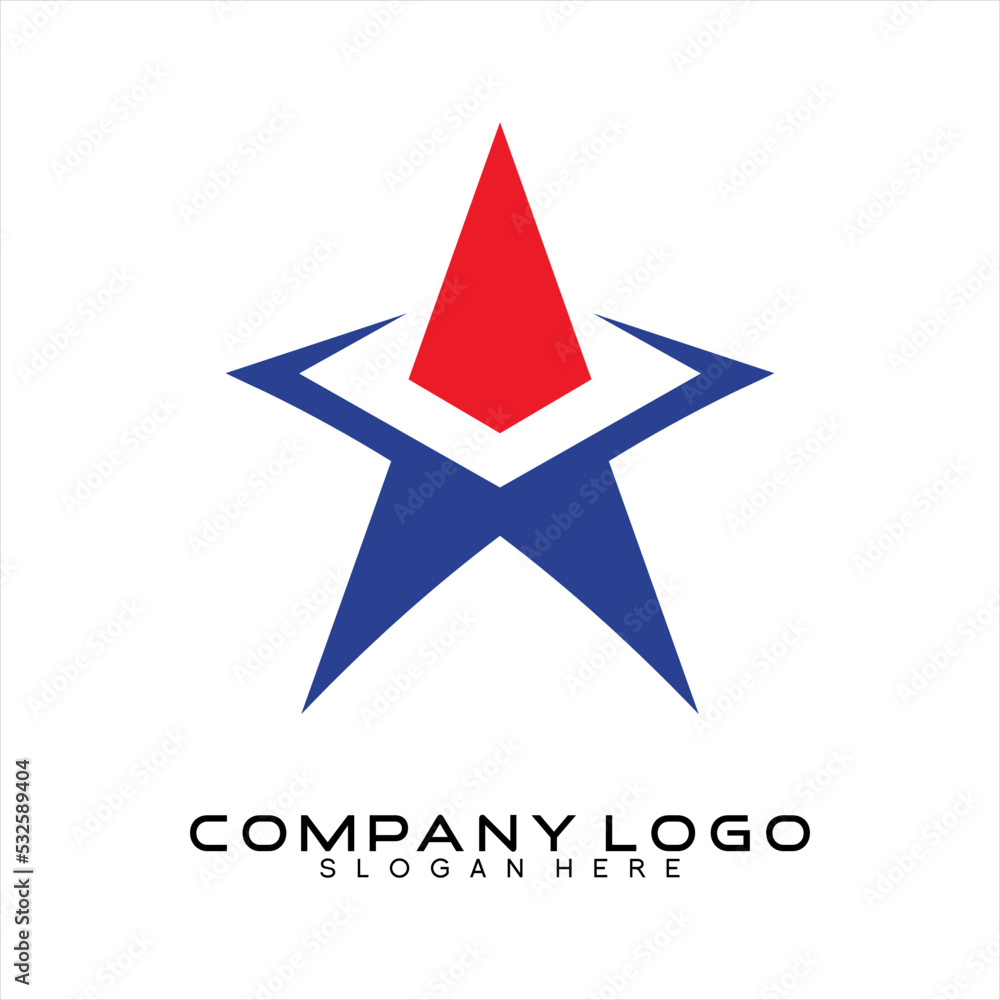 Obraz premium Vector star design logo with pyramid elements on top.Unique logo