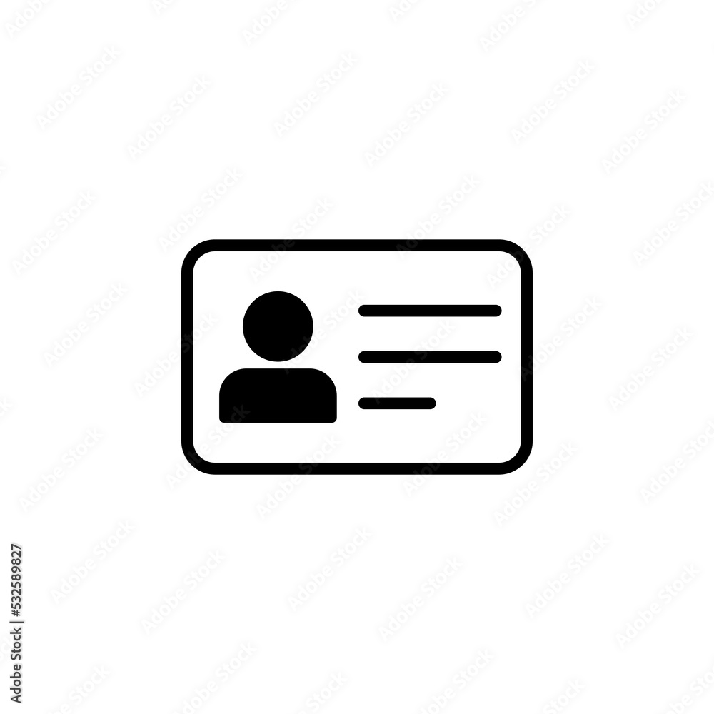 License icon vector for web and mobile app. ID card icon. driver license, staff identification card License icon vector for web and mobile app. ID card icon. driver license, staff identification card