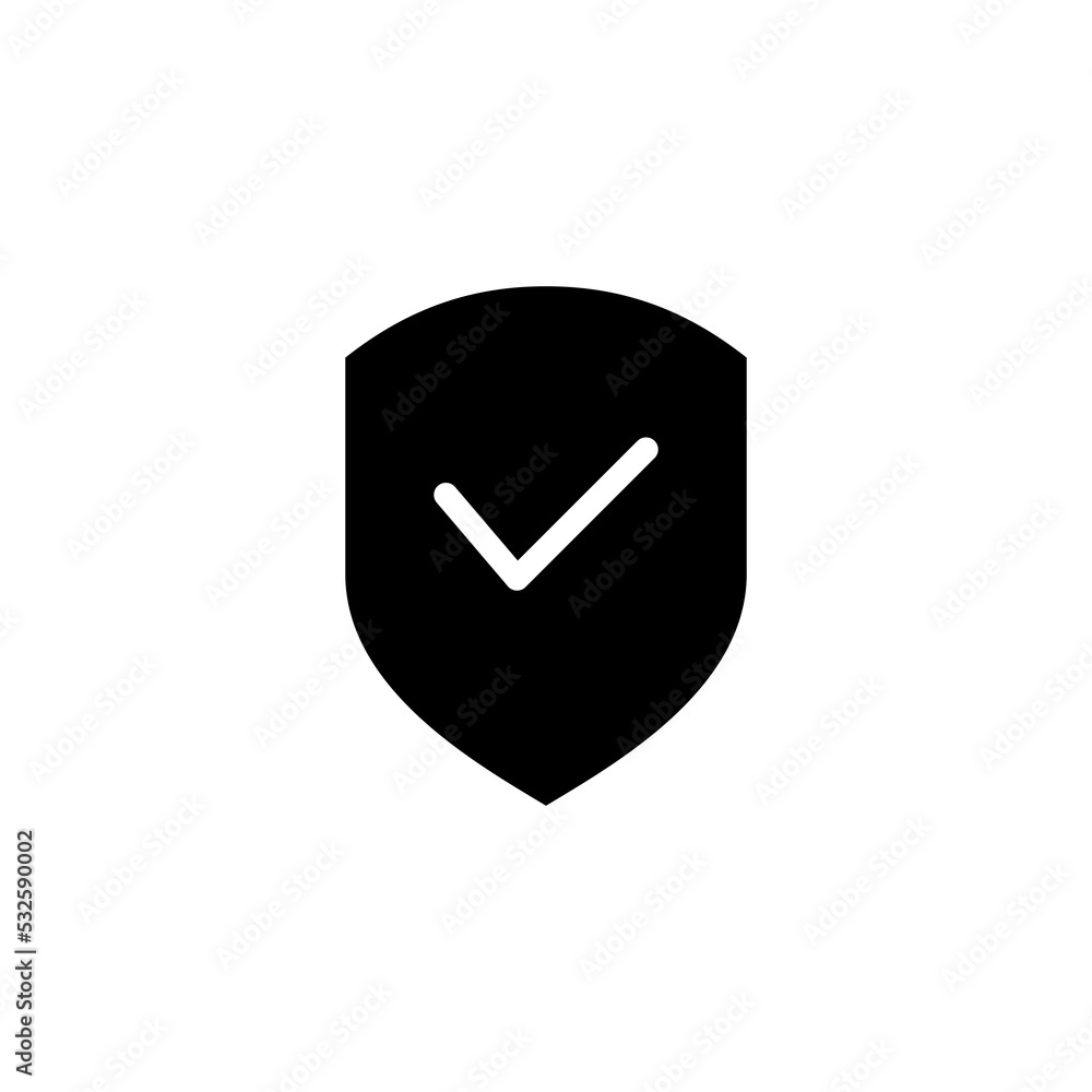 Shield check mark icon vector for web and mobile app. Protection approve sign. Insurance icon Shield check mark icon vector for web and mobile app. Protection approve sign. Insurance icon