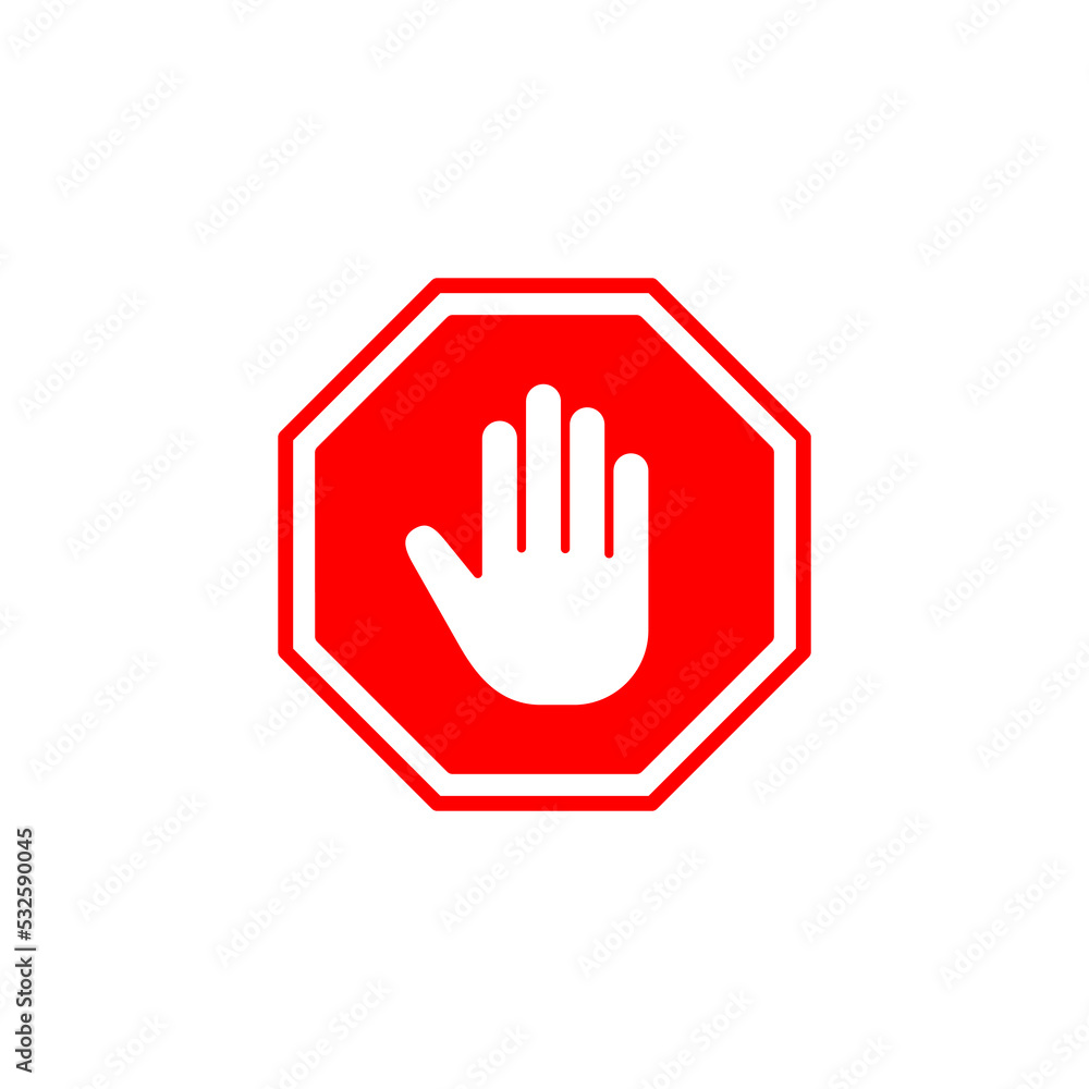 Stop icon vector for web and mobile app. stop road sign. hand stop sign and symbol. Do not enter stop red sign with hand Stop icon vector for web and mobile app. stop road sign. hand stop sign and symbol. Do not enter stop red sign with hand