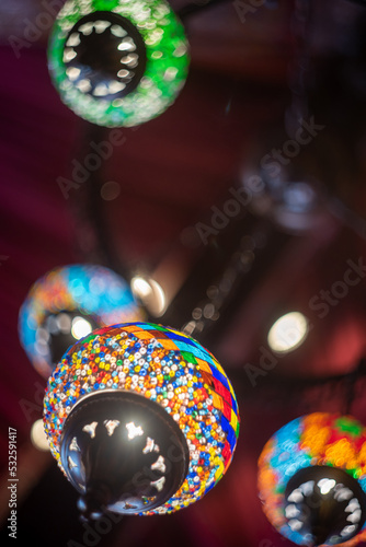 Indian lanterns Glass Oriental colorful glass hanging lamps or lanterns in turkish bazaarAsia high quality photographs