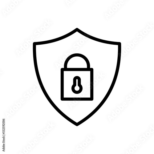 Icono de escudo con candado de seguridad. Concepto de protección y seguridad. Ilustración vectorial