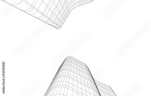 Modern architecture building vector 3d illustration