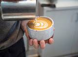 Latte Art in Coffee Shop