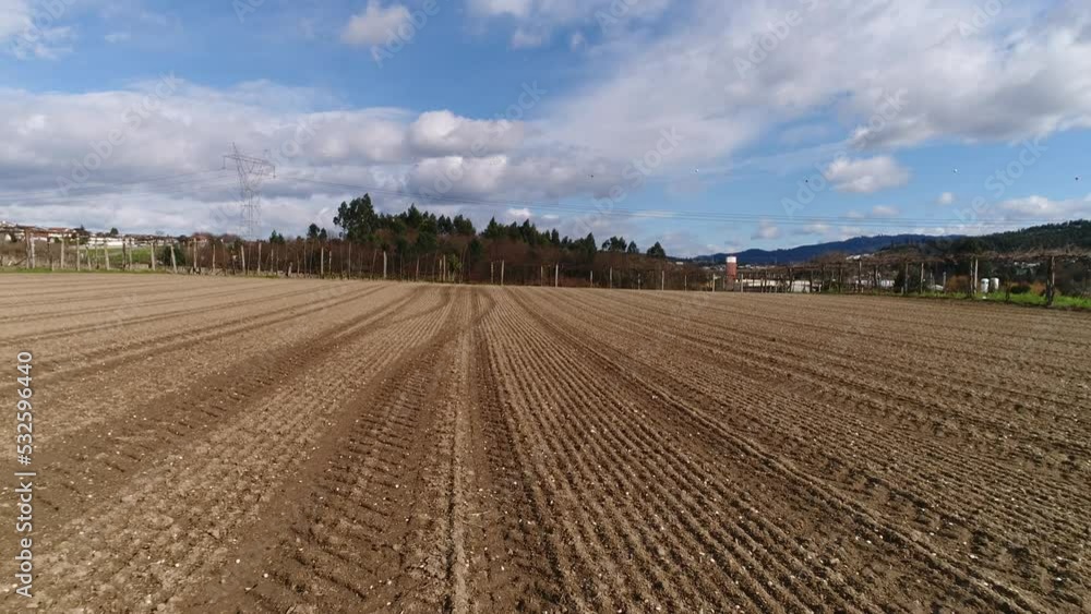 plowed field in spring plowed field in spring