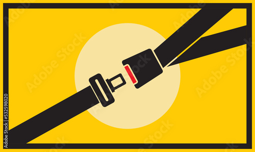 seat belt, badge, vector illustration 