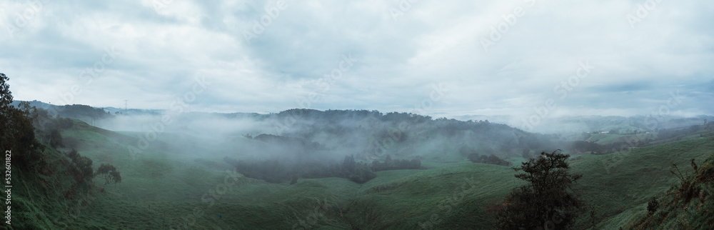 Shot of a cold foggy landscape Shot of a cold foggy landscape