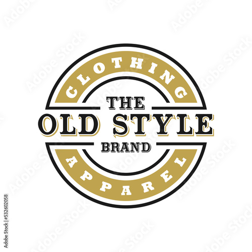 Vintage frame logo.  Antique label for tattoo studio, barber shop, brewing, salon, shop, signage, farm, restaurant, butcher etc.