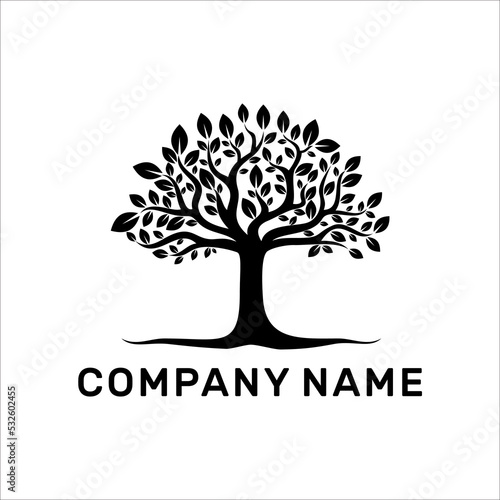 Tree of Life Seal Emblem Oak Family root Maple Stamp logo design vector
